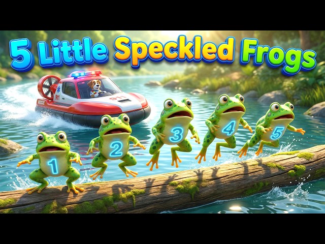5 Little Speckled Frogs | 🔢 Learn Numbers & Safety | CG Learning