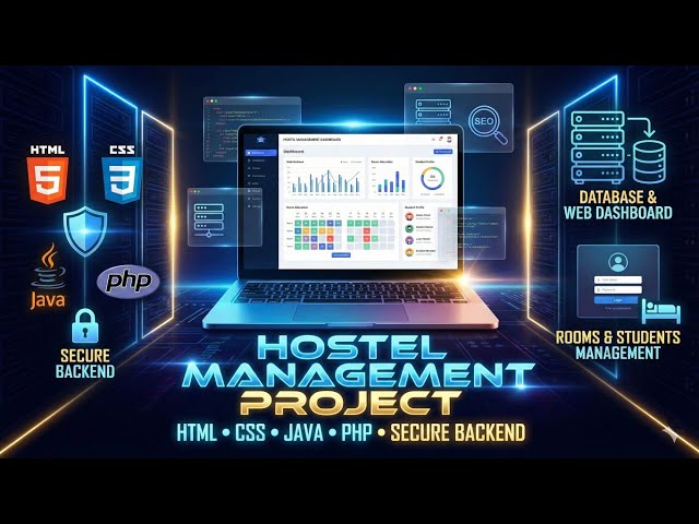 Hostel Management System Full Project | HTML CSS Java PHP | Secure Backend + Database