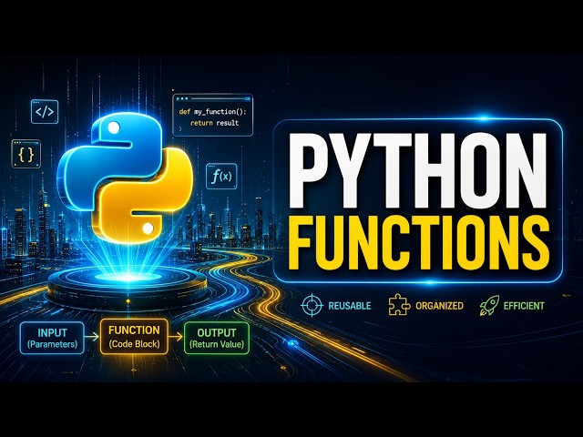 60 🐍 Python Functions Explained | def, Parameters, Return & Why Functions Matter