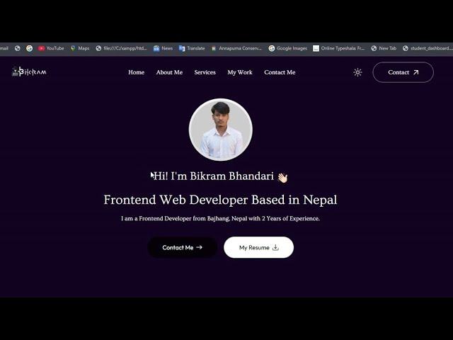 Build a Portfolio Website using HTML, CSS, JS & Tailwind