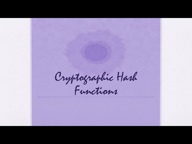 [CompNetSec] - 13 - Cryptographic Hash Functions