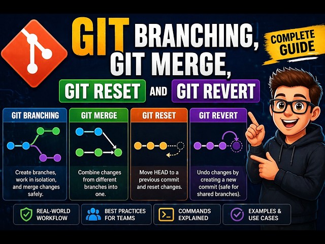 Git Branching, Merge, Reset & Revert Explained | Complete Practical Guide