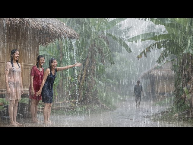 YOU'VE NEVER SEEN A TROPICAL STORM THIS BEFORE⚡Heavy Rain Hit Indonesian Villages | Insomnia Therapy