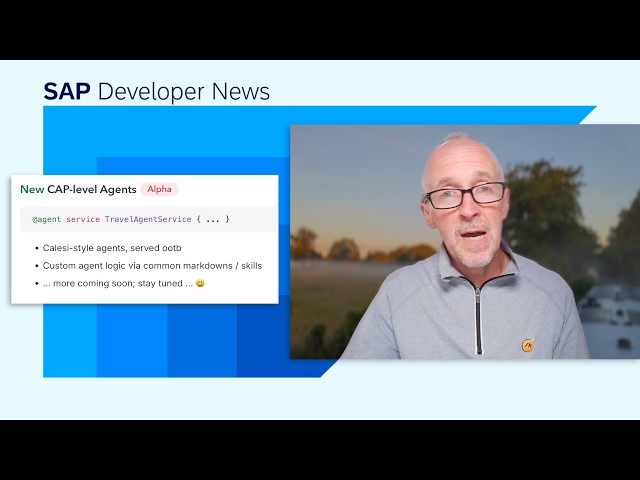 CAP Agents, JSX Runtime for UI5, Open Source Webinar Perses, SAP Connect Day UX | SAP Developer News