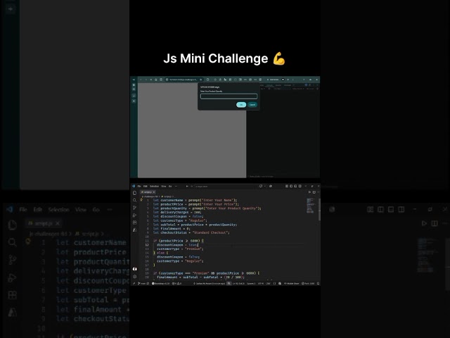 JavaScript Mini Challenge - E-Commerce Checkout & Receipt Calculator ⚡