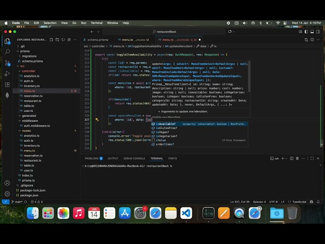 Restaurant Website Builder SaaS with [TypeScript/Node/Next.js] Dev | Update toggleAvailability func