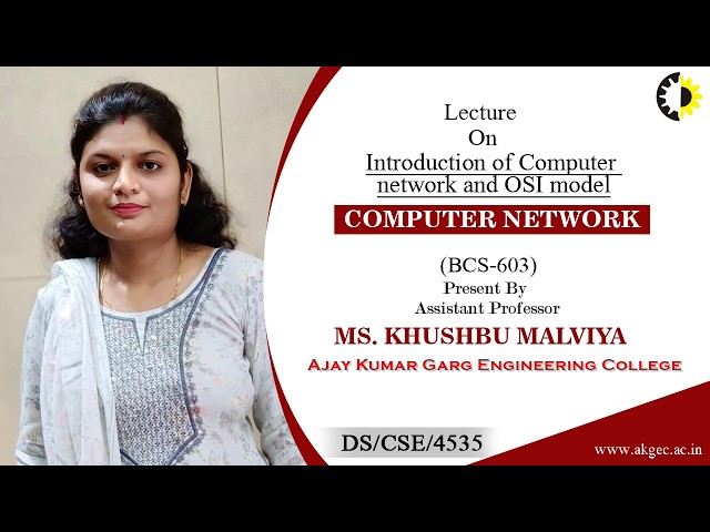 INTRODUCTION OF COMPUTER NETWORK AND OSI MODEL | CN | LECTURE 01 BY MS. KHUSHBU MALVIYA | AKGEC
