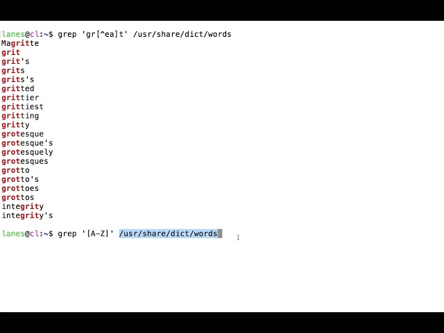 Bracket expressions in grep regular expressions