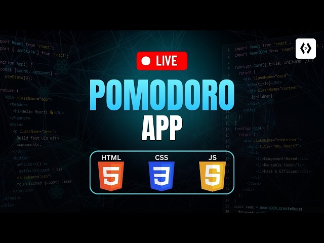 Build a Pomodoro App | HTML CSS JavaScript Project for Beginners, Resume & Portfolio