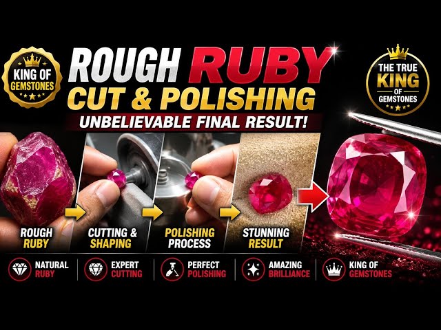 Rough Ruby Cutting & Polishing | Stunning Final Result – Truly the King of Gemstones!