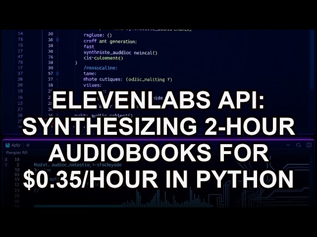 ElevenLabs API: Synthesizing 2-Hour Audiobooks for $0.35/hour in Python