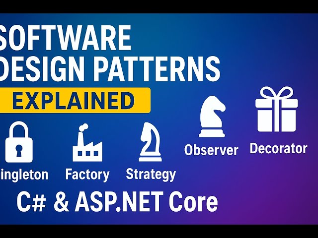 Software Design Patterns Explained | Singleton, Factory, Strategy, Observer, Decorator in C#