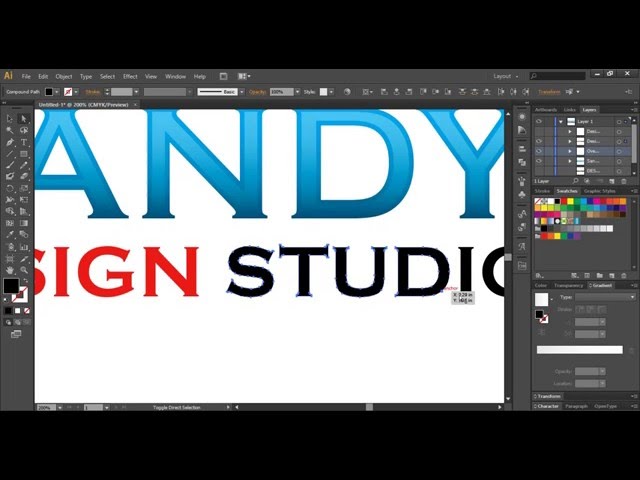 Custom Name Design of Studio In Illustrator.