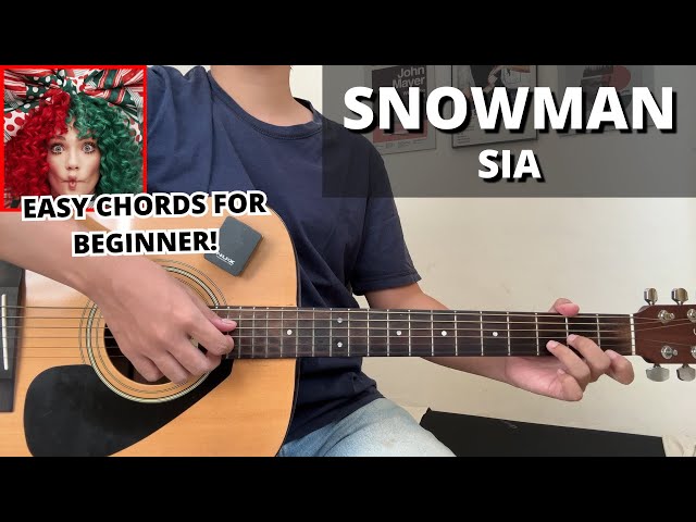 Snowman - Sia (Guitar Tutorial) No Capo! Easy Chords For Beginner!