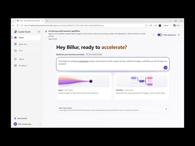 Copilot Studio Workflow Auto Generation - First Try - When an employee onboards in D365 F&O