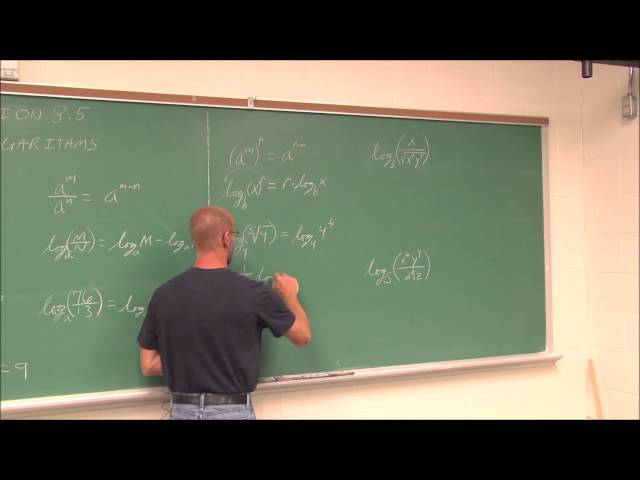 MATH105 Section 8.5 Properties of Logarithms
