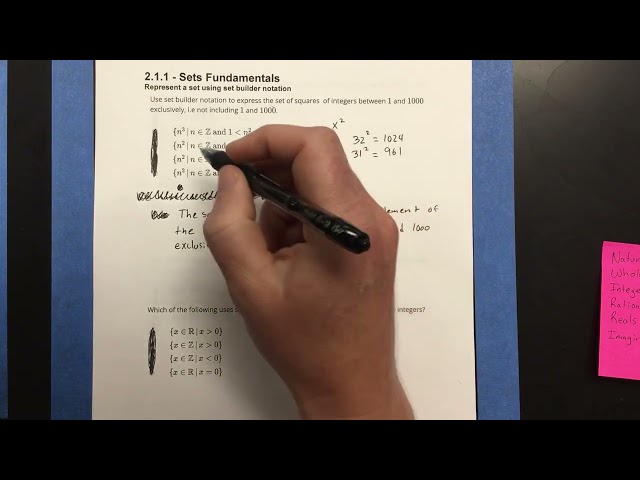 Represent a set using set builder notation 