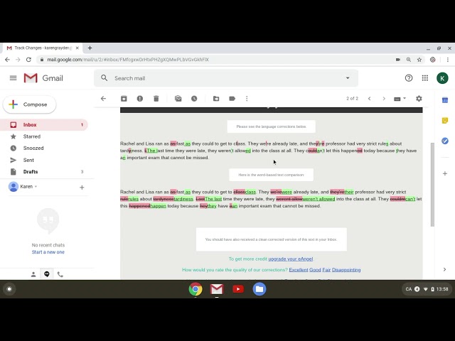 Getting Back the eAngel Proofreading Results