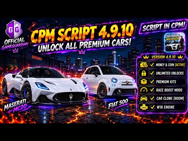 Script Car Parking Multiplayer 4.9.11🚀🔥| UNLOCK PREMIUM CARS| 💯🔥 working