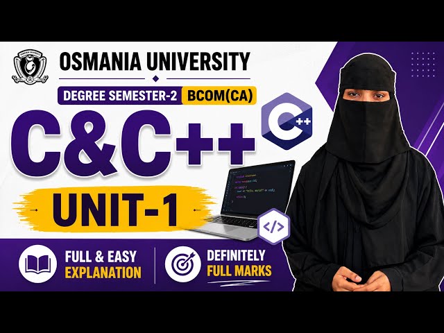 📌UNIT-1 C & C++ | Degree sem-2 bcom computers C & C++ UNIT-1 Full Explanation to score full marks💯✅