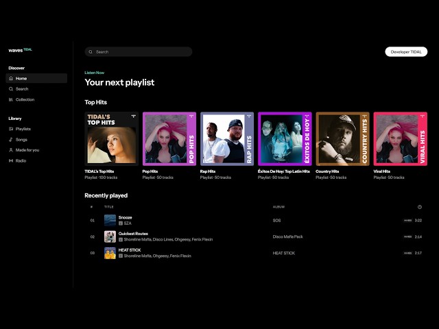 Music Player with Next.js and API Tidal
