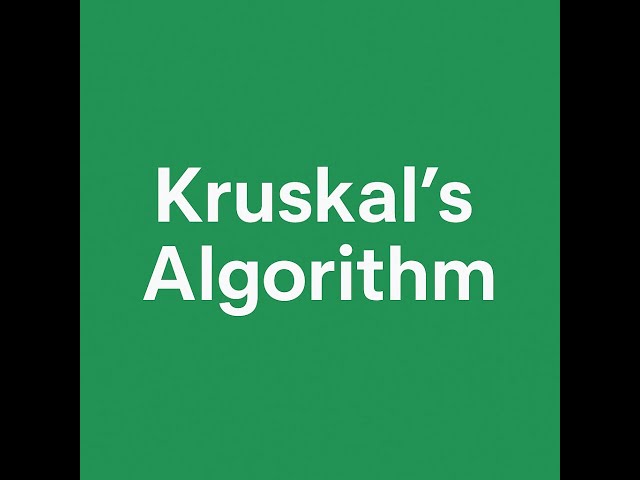 Kruskal algorithm for MST - الگوریتم کراسکال