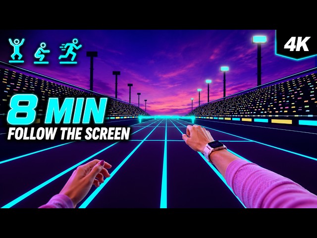 8 MIN Stadium Run Workout | 4K  POV Interactive Cardio | Squat Jump Dodge | Viral Fitness Challenge