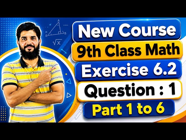 9th Class Math Exercise 6.2 Question 1 (Parts 1–6) | Complete Solution | Trigonometry & Bearings