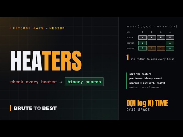 LeetCode #475: Heaters, Sort and Binary Search for the Minimum Radius