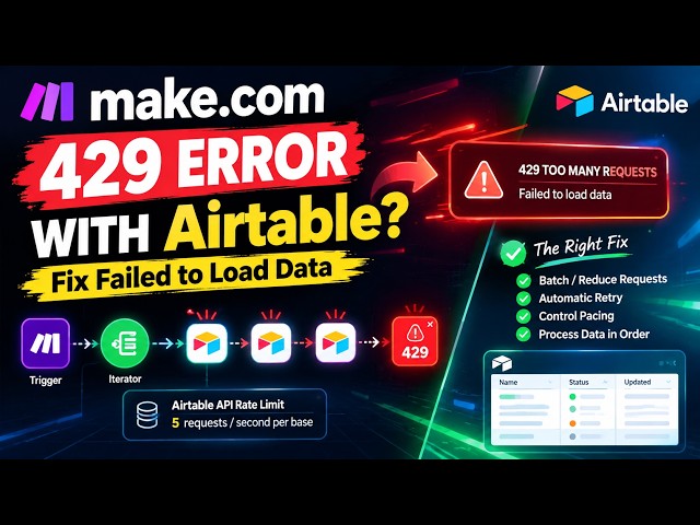 Make.com 429 Error With Airtable? Fix Failed to Load Data