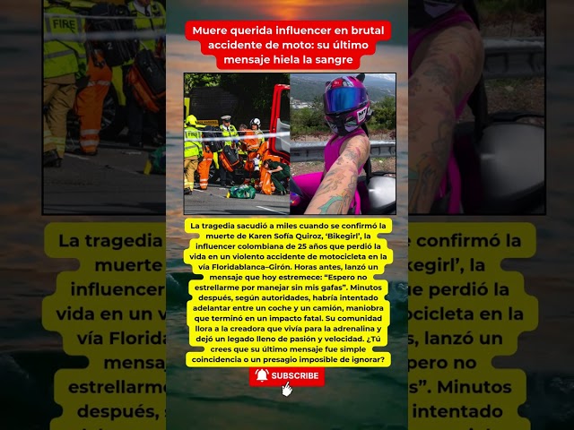 Influencer ‘Bikegirl’ muere tras accidente y su último mensaje desata escalofríos #Bikegirl #Acciden