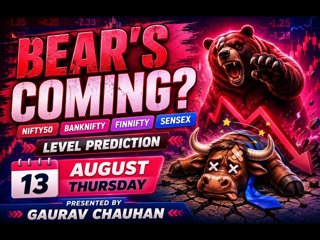 Tomorrow's level Banknifty & Nifty50, FinNifty & Sensex Prediction 13 August Important Levels.