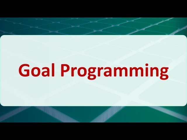 Goal Programming @themanagementguide2020 #management #ugcntanet #or #statistics #operationsresearch