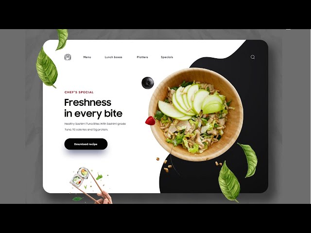 Create A Food Website Design using HTML and CSS only