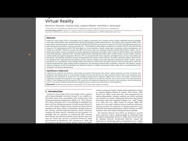 Does VR Attention Testing Change Your Brain?