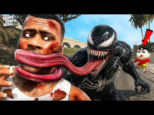 Franklin and Shinchan Found a Venom Near Their House in GTA 5! | GTA 5 Malayalam |