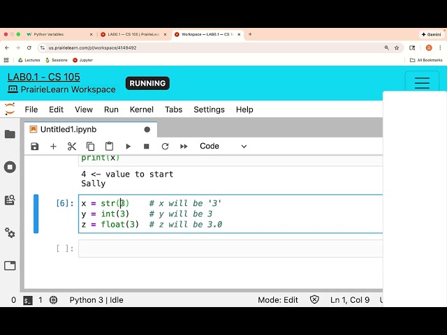 Intro to variables and types in Python (CS105 at UIUC)