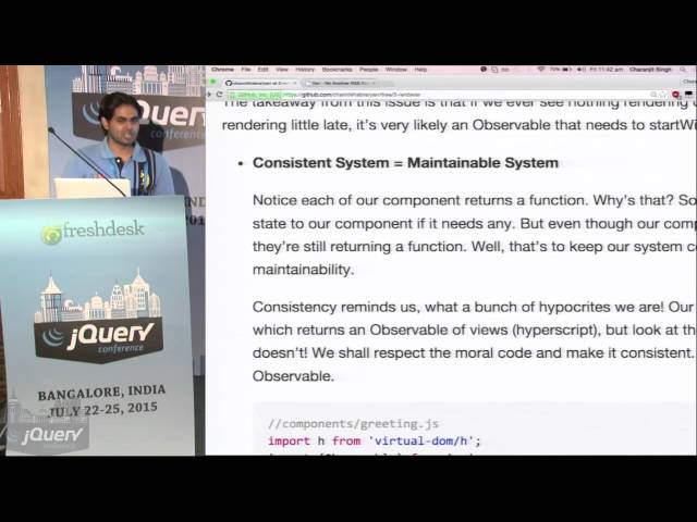 Going framework less with virtual dom and FRP RxJS by Charanjit @jQueryConf 2015