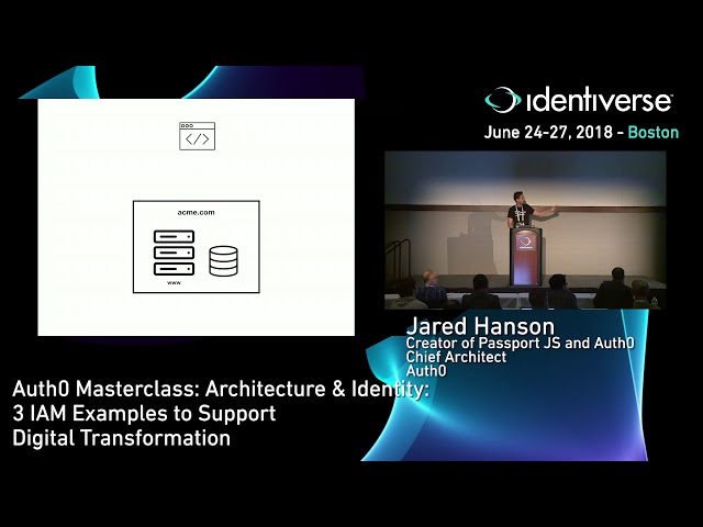 6/26 Auth0 Masterclass: Architecture & Identity: 3 IAM Examples... | Identiverse 2018