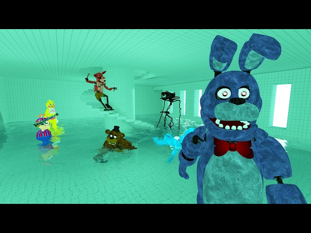 Freddy And Friends In The POOLROOMS! (GMOD FNAF - FNAF ADVENTURES EP25)