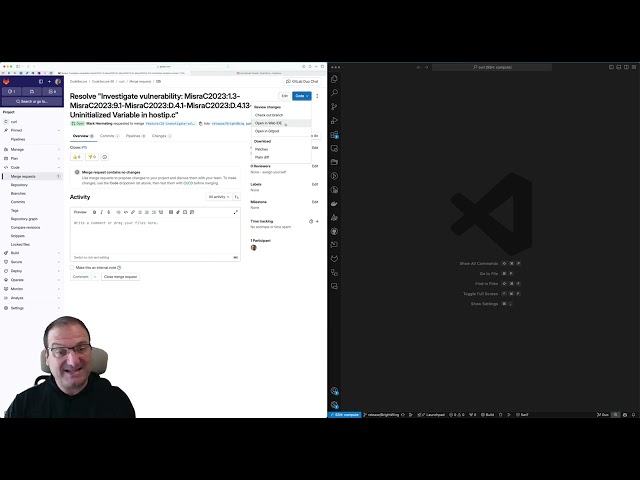 End to end security kill chain using GitLab DUO, CodeSonar and VS Code