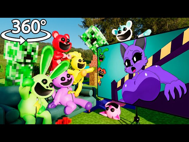 CatNap React to Poppy Playtime Chapter 3 Meme in Minecraft - Smiling Critters 360° - VR 360 Video