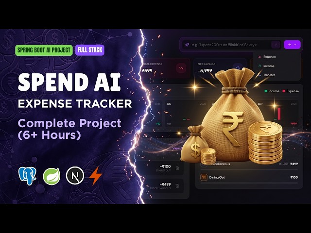 Build & Deploy a Full-Stack AI Expense Tracker | Spring Boot, Next.js & PostgreSQL (6+ Hours)