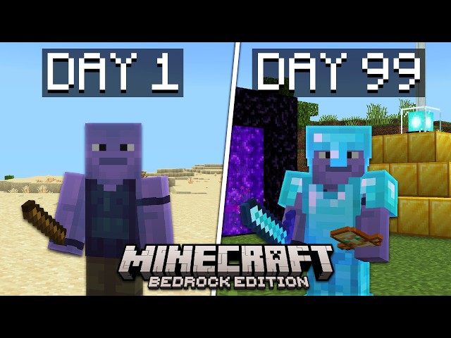 I Played 100 Days of Minecraft Bedrock Edition