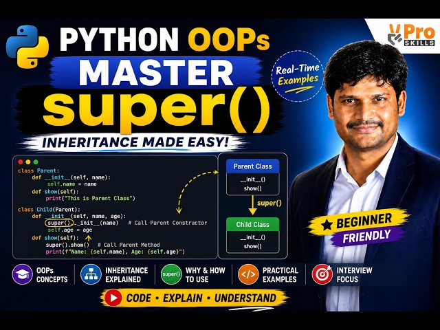Python OOPs Tutorial | Understanding super() with Real-Time Examples