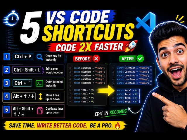 Write Code 10x Faster With These 10 Essential Shortcuts 💻✨