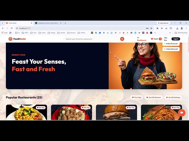 WSA MERN Stack Internship Final Project Presentation | FoodGenie - AI Food Ordering App