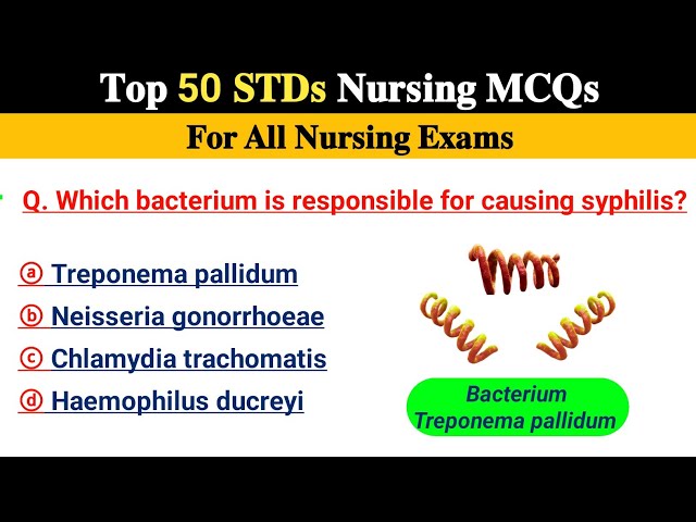 Top 50 Sexually Transmitted Diseases (STD) Nursing MCQs | NCLEX, OSCE, CELBAN,  Nursing Exam Prep