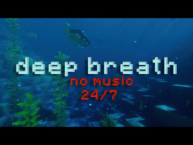 🔴 dive deep & relax.. (minecraft underwater ambience w/ bubbles)