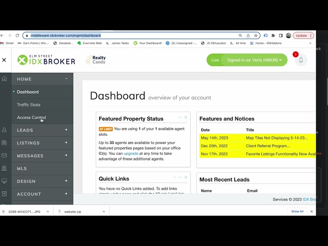 IDX Broker API key from middleware dashboard to login to IDXAddons.com